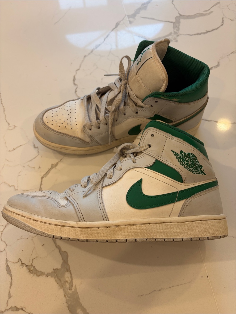 Nike Air Jordan 1 High White and Green Men's size 10